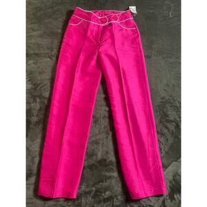 Vtg. Dead-stock JW DIV OF JUNCTION WEST 100% silk hot pink pants sz 4